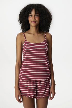 Bordo Sisterhood Maroon Şortlu Pijama Takımı