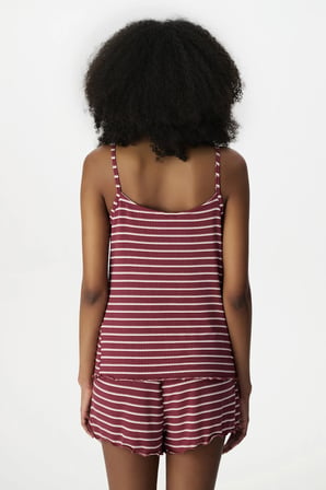 Bordo Sisterhood Maroon Şortlu Pijama Takımı