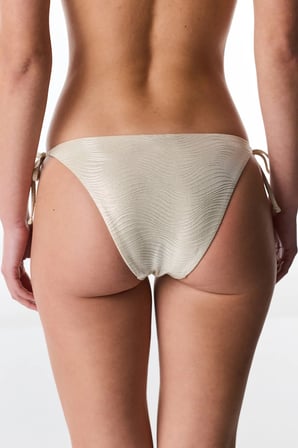Ekru Deja Simli Orta Bel Bikini Altı