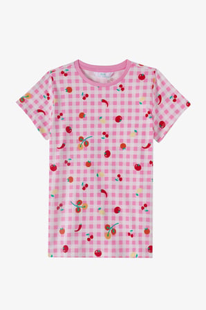 Pembe Kız Çocuk Fresh Picnic Pamuklu 2'li Pijama Takımı