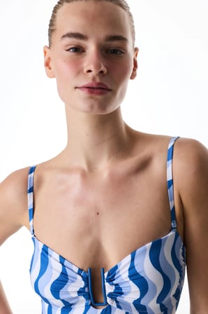 Gloria Straplez Çizgili Mayo