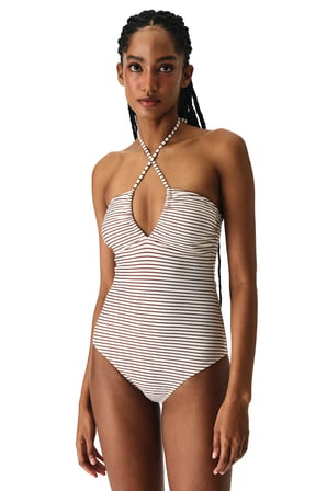 Kylee Bandeau Çizgili Bandeau Mayo