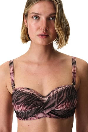 Cesira Pink Beauty Form Zebra Desenli Simli Bikini Üstü