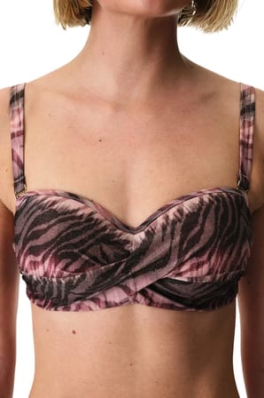 Cesira Pink Beauty Form Zebra Desenli Simli Bikini Üstü