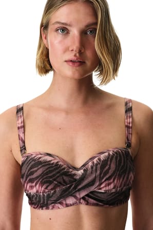 Cesira Pink Beauty Form Zebra Desenli Simli Bikini Üstü
