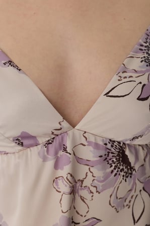 Pastel Bej Petal Saten Atlet Pijama Üstü