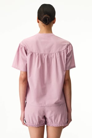 Pembe Petal Kısa Kollu Şort Pijama Takımı