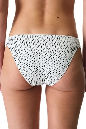 Point Şık Puantiye Desenli Dokulu Orta Bel Bikini Altı