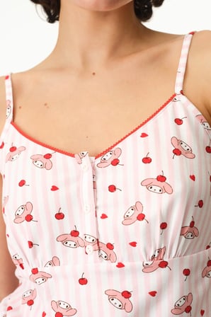 Pembe Lic My Melody Pamuklu Şortlu Pijama Takımı