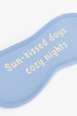 Mavi Sun Kissed Slogan Desenli Uyku Gözlüğü