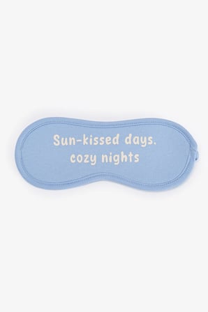 Mavi Sun Kissed Slogan Desenli Uyku Gözlüğü