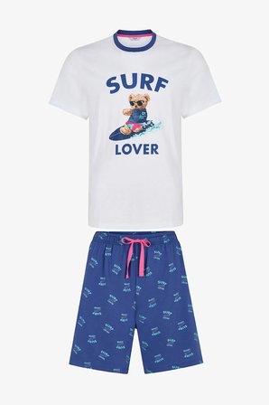 Erkek Renkli Surf Lover Şortlu Pijama Takımı