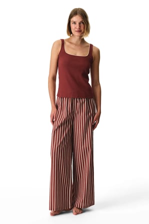 Bordo Sisterhood Pamuklu Atlet Pijama Üstü