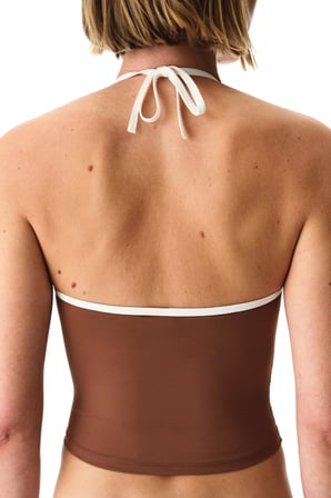 Kahverengi Quick Dry Fiona Tankini Bikini Üstü
