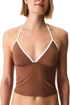 Kahverengi Quick Dry Fiona Tankini Bikini Üstü