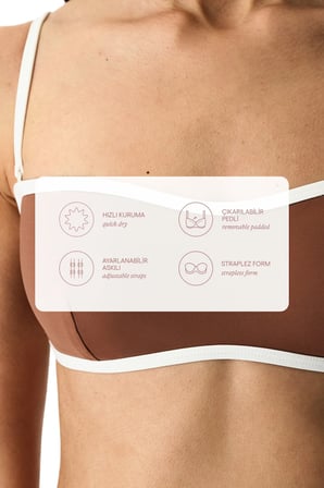 Açık Kahverengi Fiona Straplez Bikini Üstü