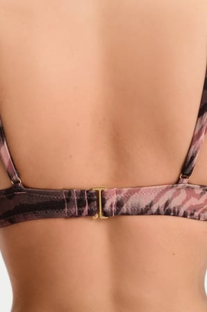Renkli Cesira Pink Lol Up Bikini Üstü