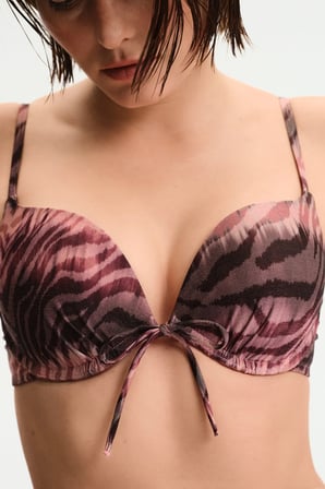 Renkli Cesira Pink Lol Up Bikini Üstü