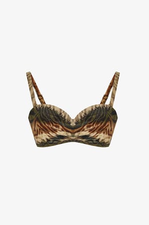 Cesira Lotus Zebra Desenli Simli Bikini Üstü