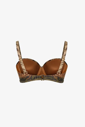 Cesira Lotus Zebra Desenli Simli Bikini Üstü