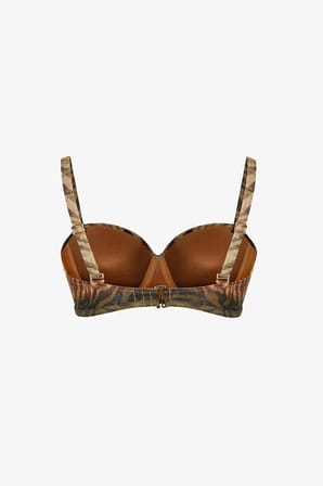 Cesira Lotus Zebra Desenli Simli Bikini Üstü