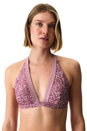 Rosa Derin V Yaka Çiçekli Bikini Üstü
