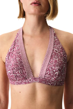 Rosa Derin V Yaka Çiçekli Bikini Üstü