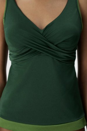 Koyu Yeşil Lola Tankini Bikini Üstü