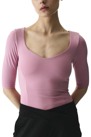 Pembe Kalp Yaka Bodysuit