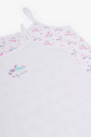 Kırık Beyaz Kız Çocuk Lovely Pamuklu 2'li Atlet