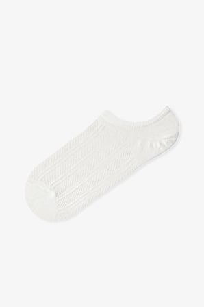 3 Çift Pamuklu Kendinden Desenli Sneaker Çorap