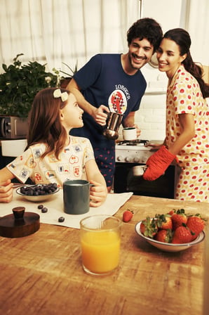 Kız Çocuk Mavi French Meal 2'li Pijama Takımı
