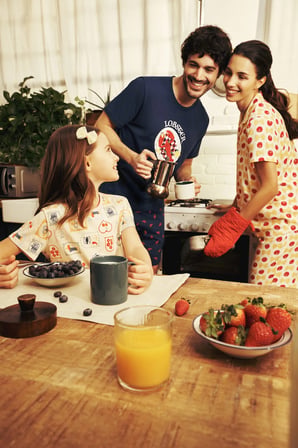 Kız Çocuk Mavi French Meal 2'li Pijama Takımı