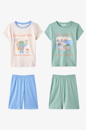 Renkli Erkek Çocuk 2'li Pijama Takımı