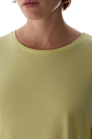 Limon Yesili Bisiklet Yaka Aktif Kısa Kollu Tişört