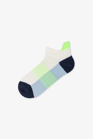 Erkek Çocuk Neon Yeşil Blue Geometrik Desenli Pamuklu 3 Çift Patik Çorap