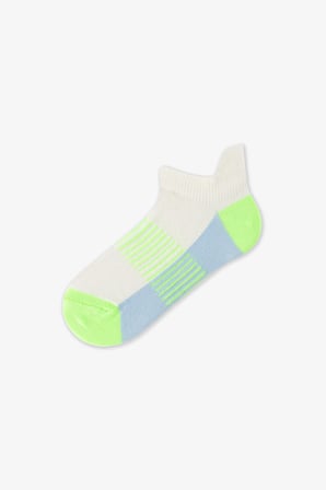 Erkek Çocuk Neon Yeşil Blue Geometrik Desenli Pamuklu 3 Çift Patik Çorap