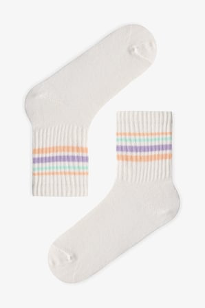 Kız Çocuk Posh Stripes 3'lü Tenis Soket Çorap