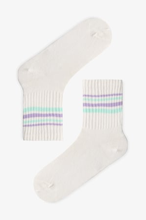 Kız Çocuk Posh Stripes 3'lü Tenis Soket Çorap