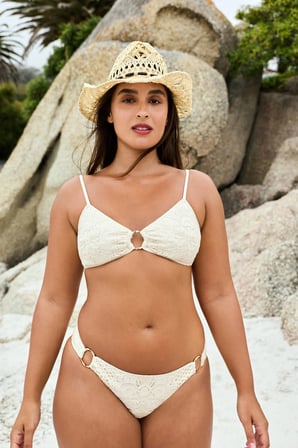 Ekru Rosaldi Crochetta Hot Ajur Desenli Bikini Üstü