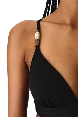 Si̇yah Montana Push Up Bralet Dokulu Bikini Üstü