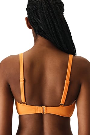 Turuncu Summer Dokulu Bandeau Bikini Üstü