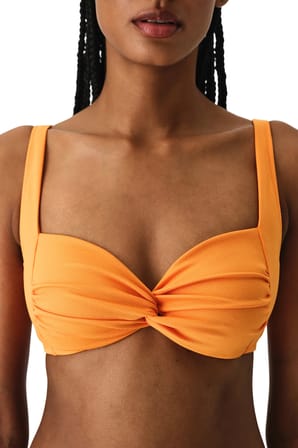 Turuncu Summer Dokulu Bandeau Bikini Üstü