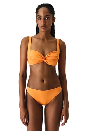 Turuncu Summer Dokulu Bandeau Bikini Üstü