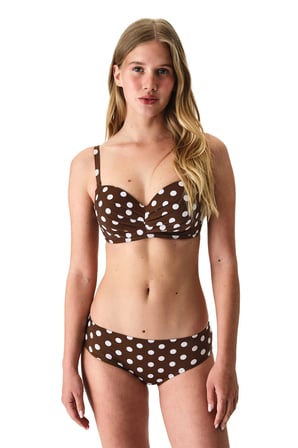 Renkli Polka Dot Lotus Straplez Bikini Üstü