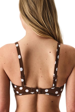 Renkli Polka Dot Lotus Straplez Bikini Üstü