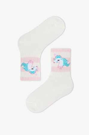 Kız Çocuk Marsmelov Unicorn Lines 3 Çift Soket Çorap