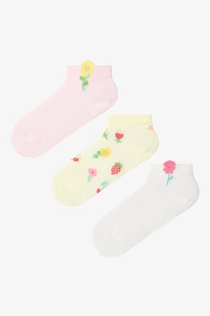 Renkli Kız Çocuk Color Bouquet 3'lü Patik Çorap