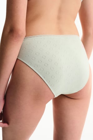 Açık Yeşil Pointel Çiçekli Slip Külot