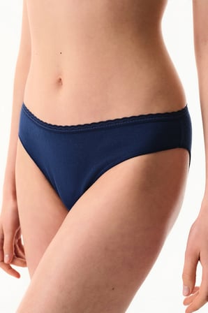 Lacivert Pointel Çiçekli Slip Külot